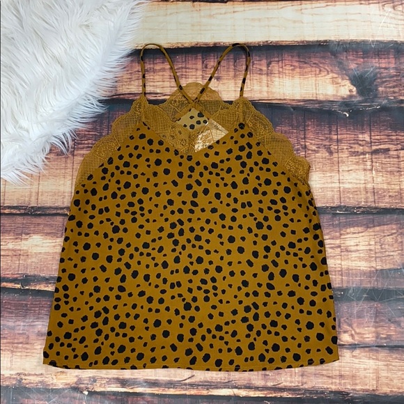 Tops - << Spotted Leopard Lace Trim Camo Tank Top >>